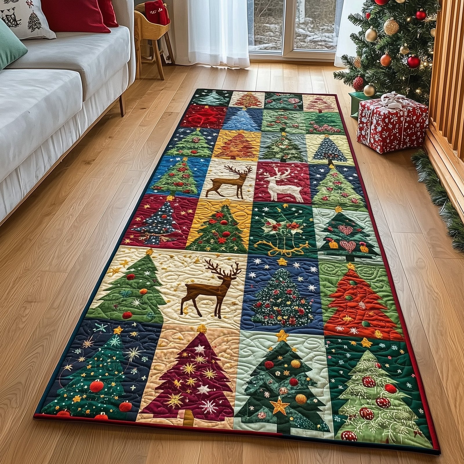 Christmas Tree Runner Rug - Nature Design | Serene Runner Rug