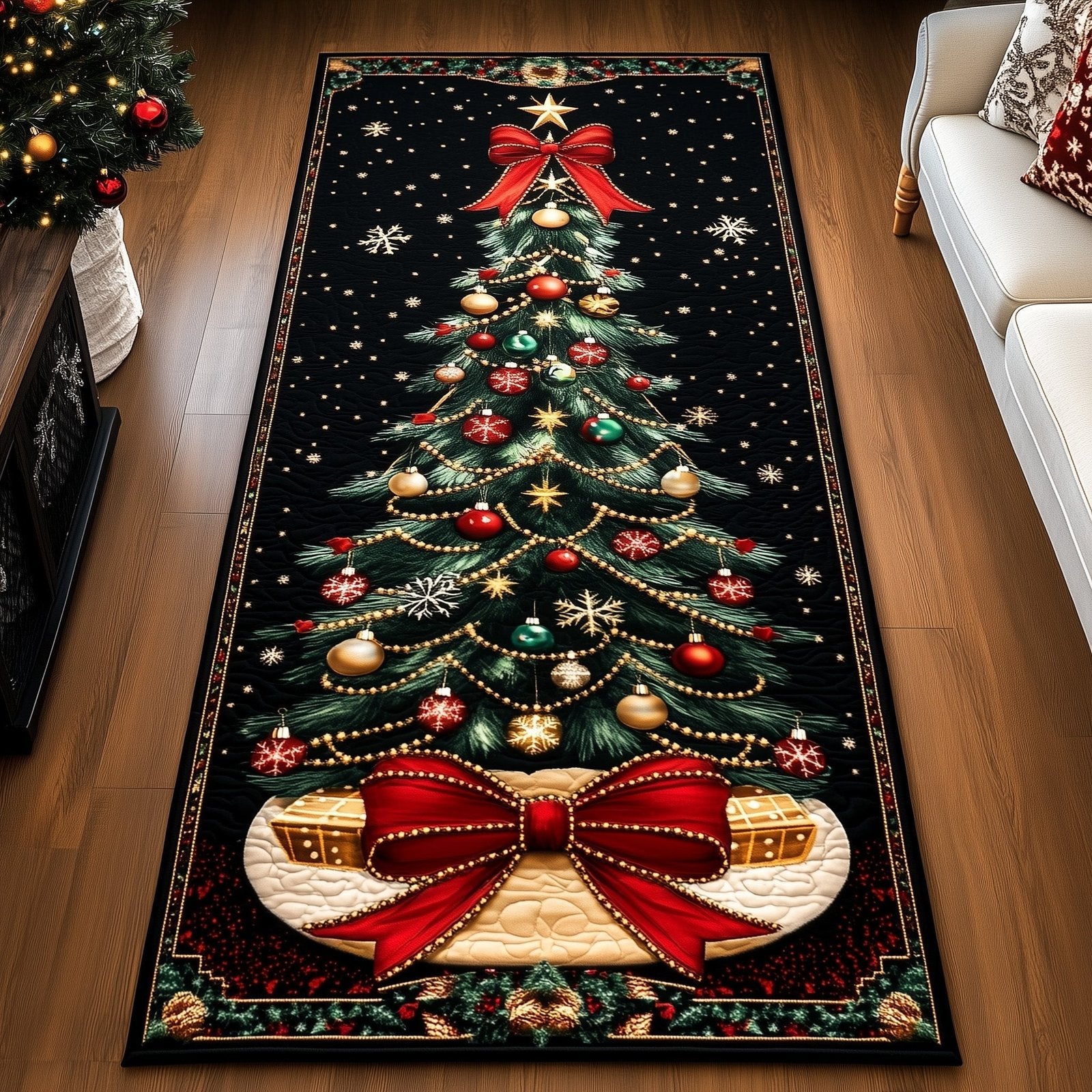 Christmas Tree Runner Rug - Nature Design | Serene Runner Rug