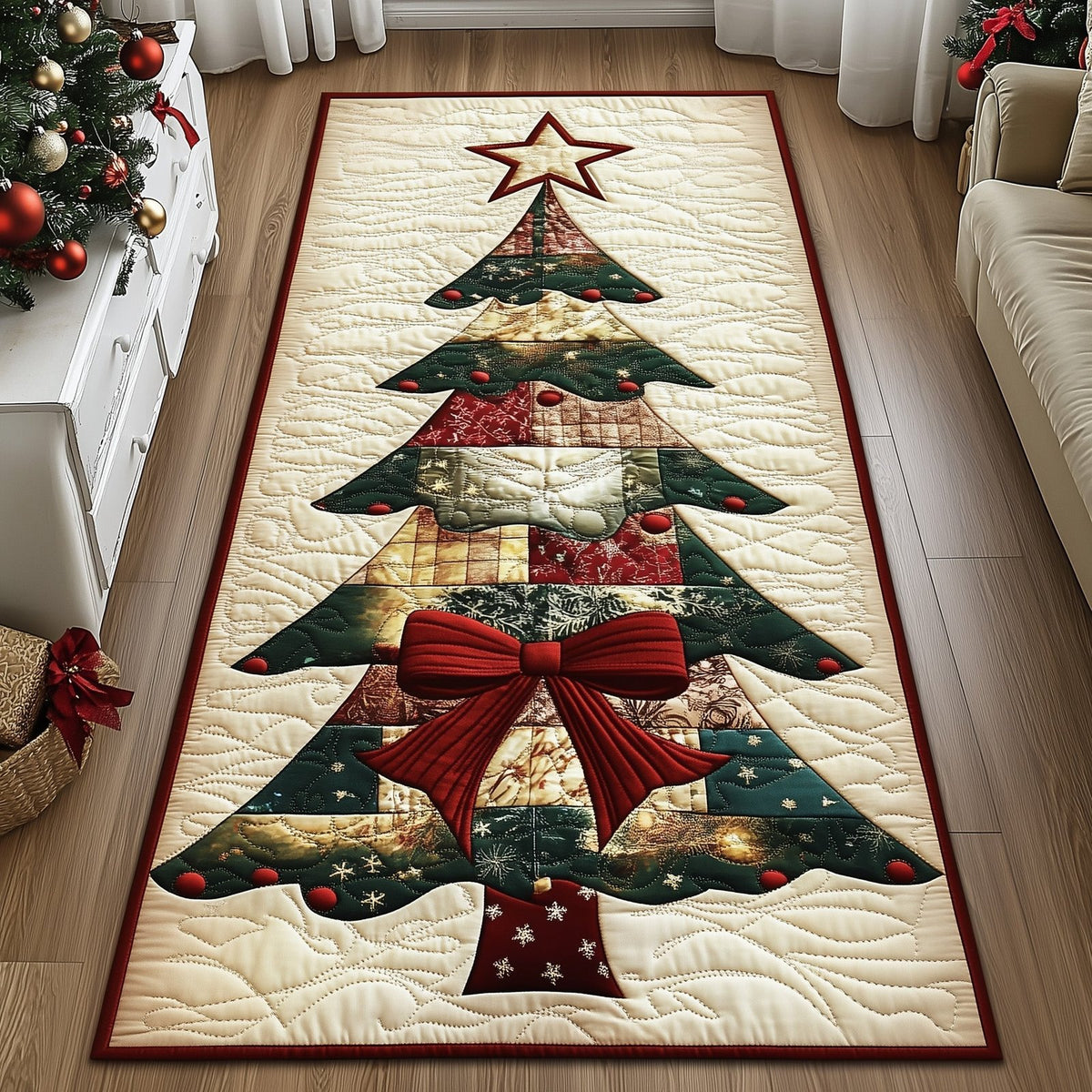 Christmas Tree Runner Rug - Nature Design | Serene Runner Rug