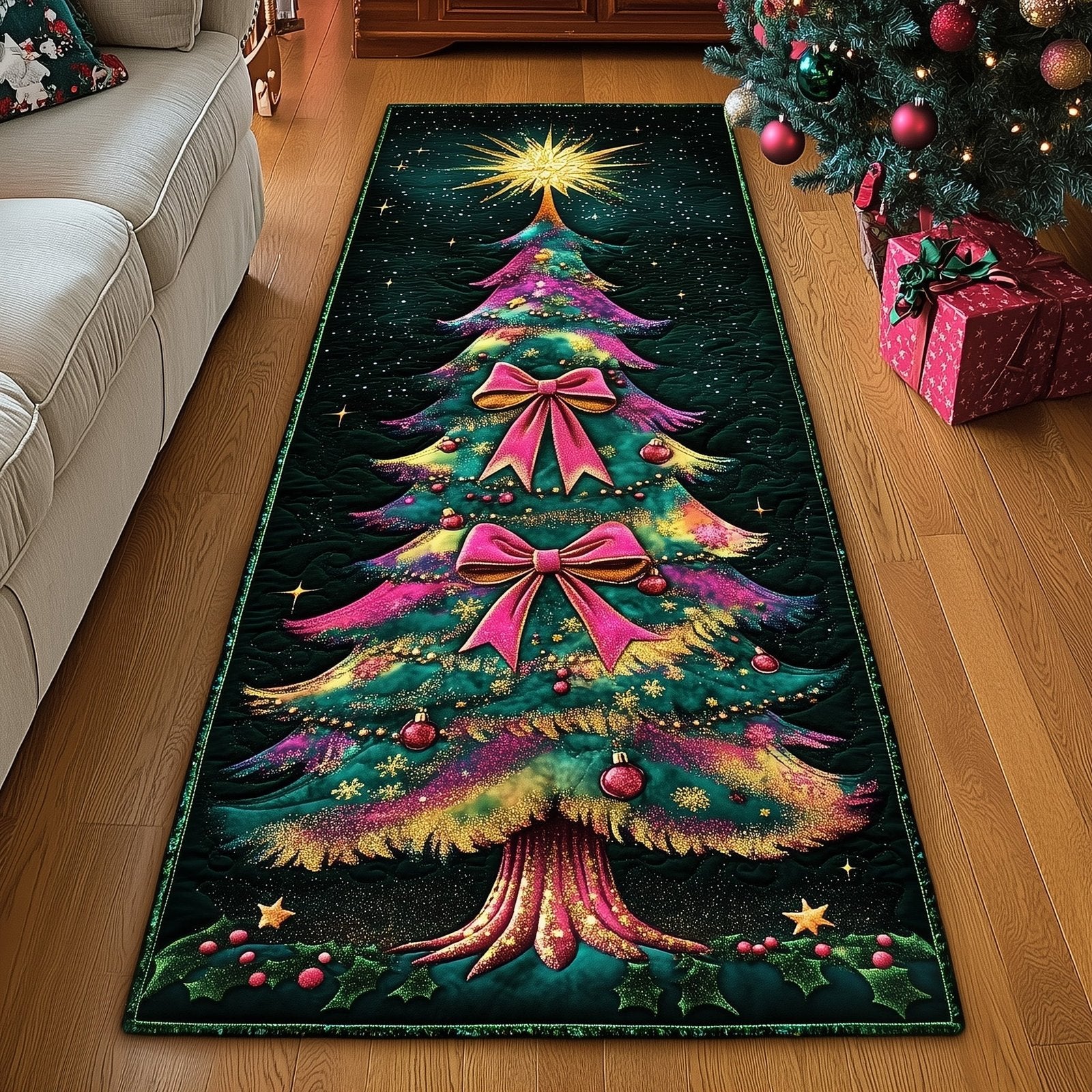 Christmas Tree Runner Rug - Nature Design | Serene Runner Rug