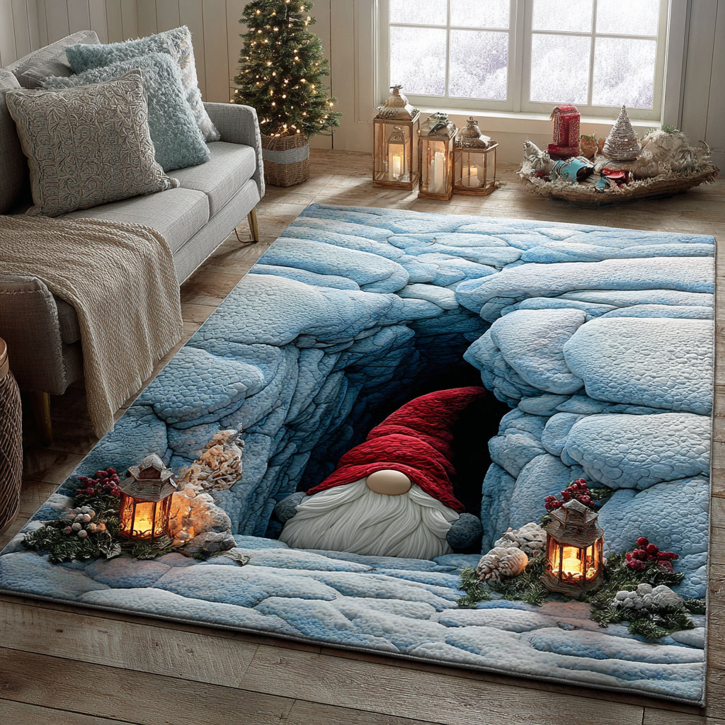 Christmas Trench area rug in a living room