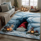 Christmas Trench area rug in a living room