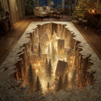 Christmas Village Light area rug in a living room