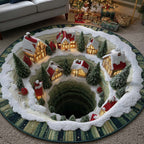 Christmas Village Round Mat Rug - Nature Design | Serene Home Decor