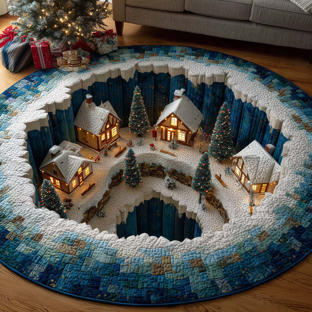 Christmas Village Round Mat Rug GFTOTP15439