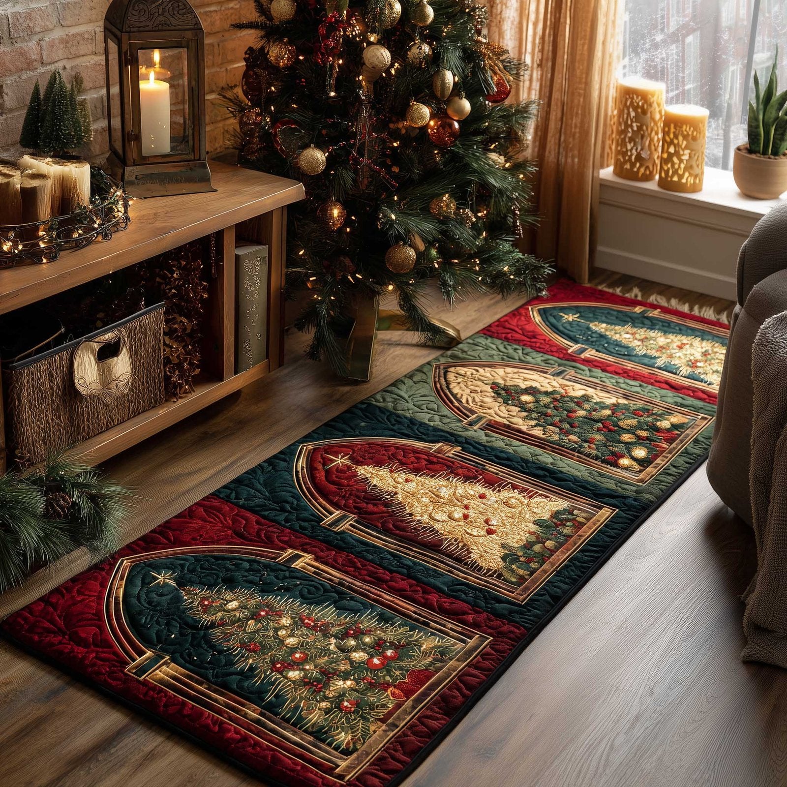 Christmas Window Runner Rug - Nature Design | Serene Runner Rug