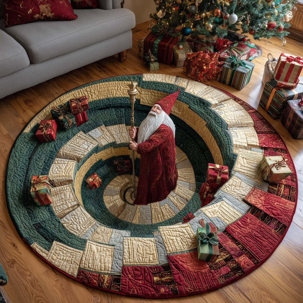 Christmas Wizard Spiral Round Mat Rug - Nature Design | Serene Home Decor