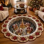 Christmas Wonderland Custom Shape Area Rug - Seasonal Design | Die-Cut Non-Slip Rug - washable non-slip printed rug