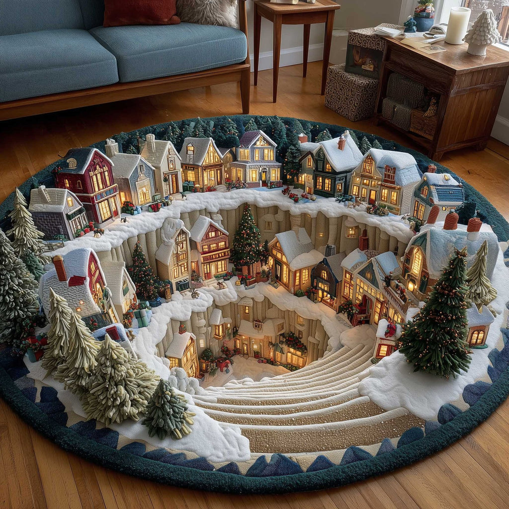 Christmas Wonderland Round Mat Rug - Nature Design | Serene Home Decor