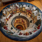 Christmas Wonderland Round Mat Rug - Nature Design | Serene Home Decor