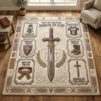 Chritian Faith area rug in a living room