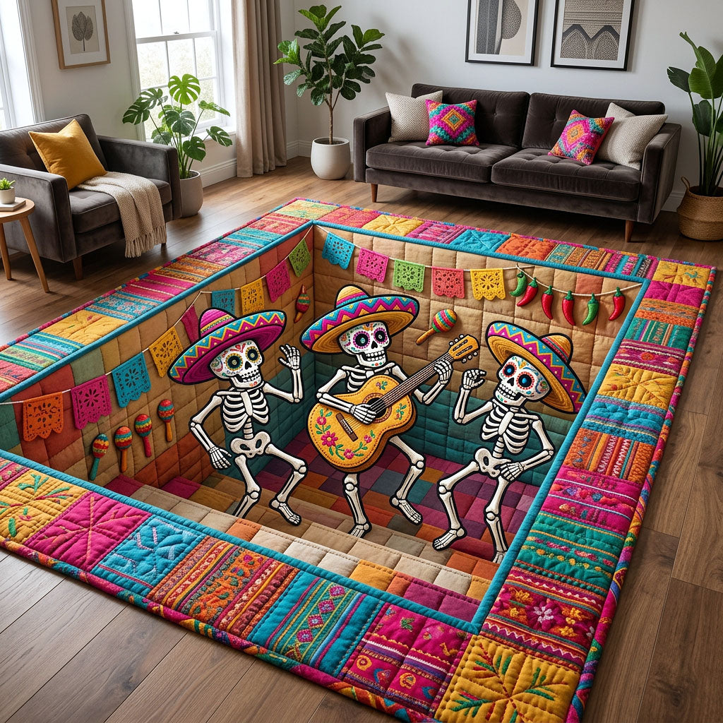 Cinco de Mayo area rug in a living room