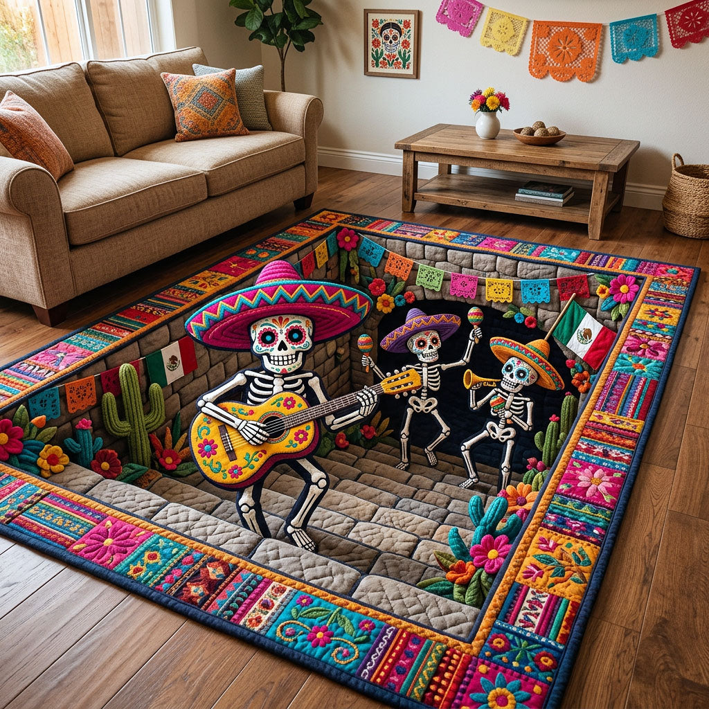 Cinco de Mayo area rug in a living room