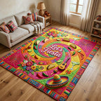 Cinco de Mayo area rug in a living room