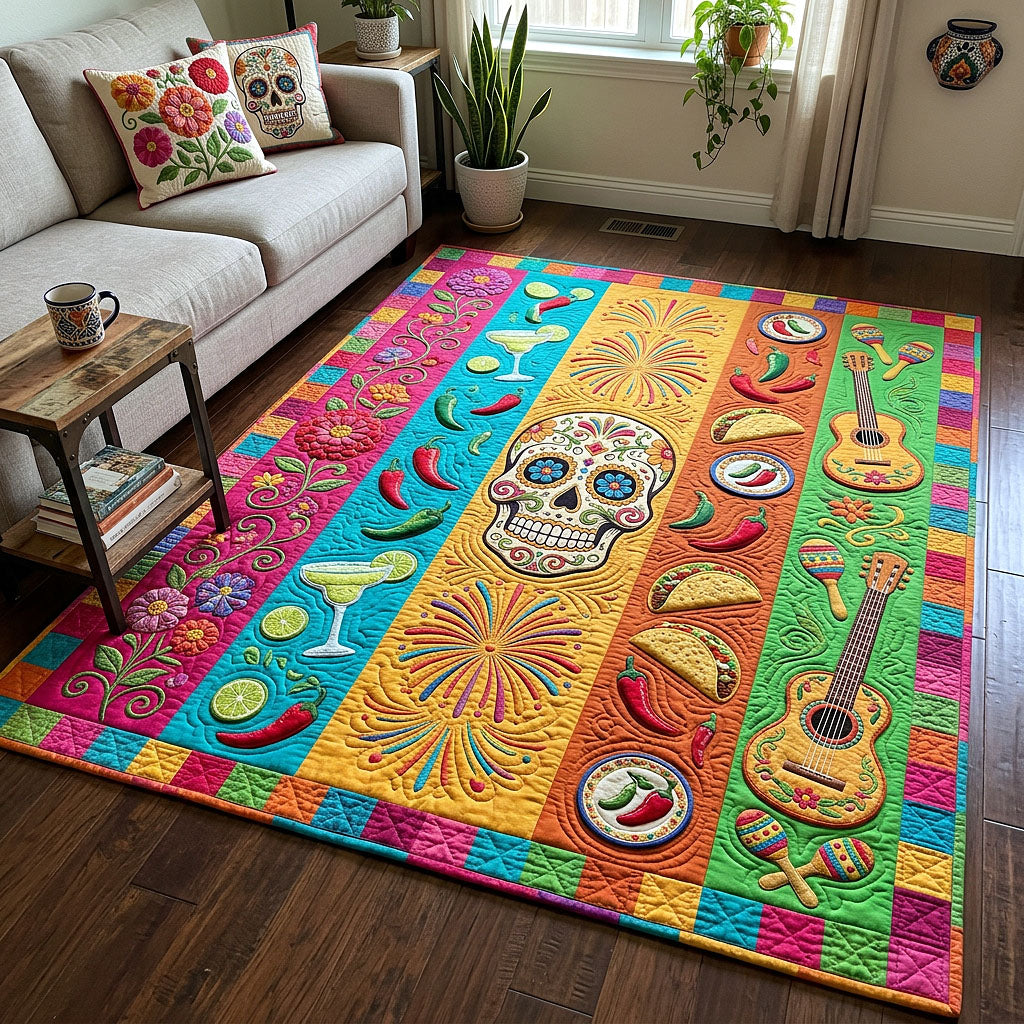 Cinco de Mayo area rug in a living room