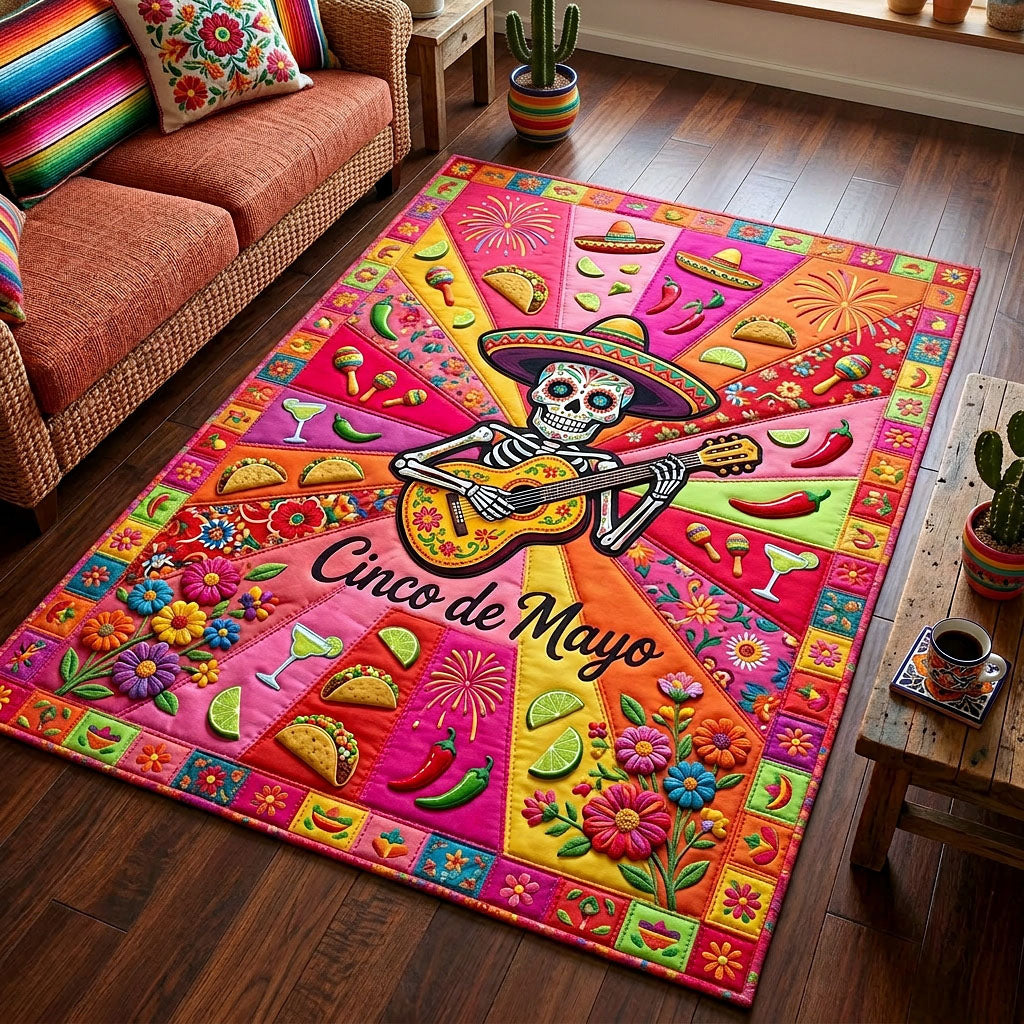 Cinco de Mayo area rug in a living room