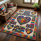 Cinco de Mayo area rug in a living room