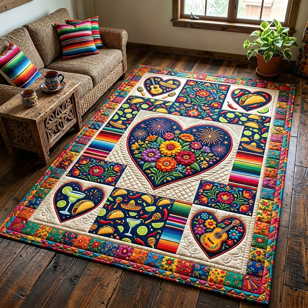 Cinco de Mayo area rug in a living room