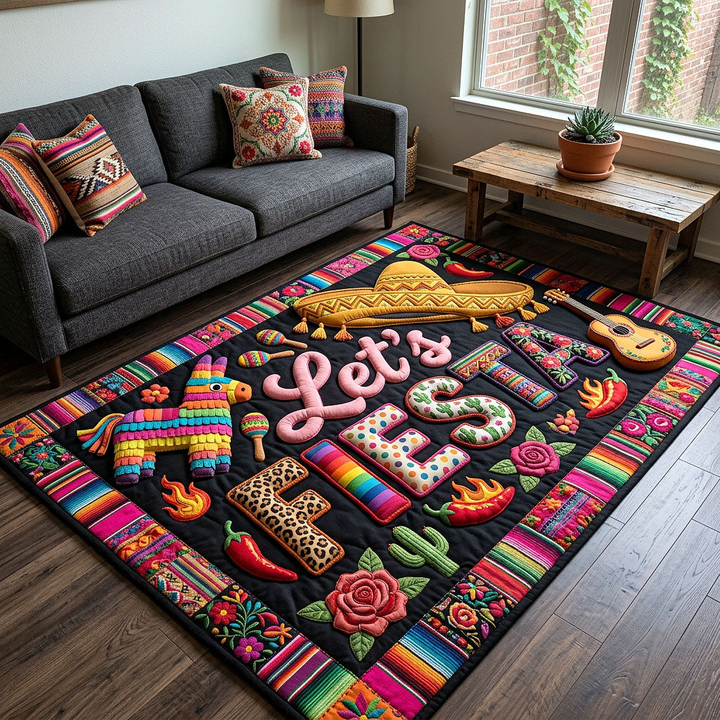 Cinco de Mayo area rug in a living room
