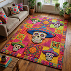 Cinco de Mayo area rug in a living room
