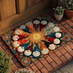 Circle Christmas Gnome Doormat - Faith Inspired Design | Printed Welcome Doormat
