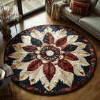 Circle of Life Round Mat Rug - washable non-slip printed rug