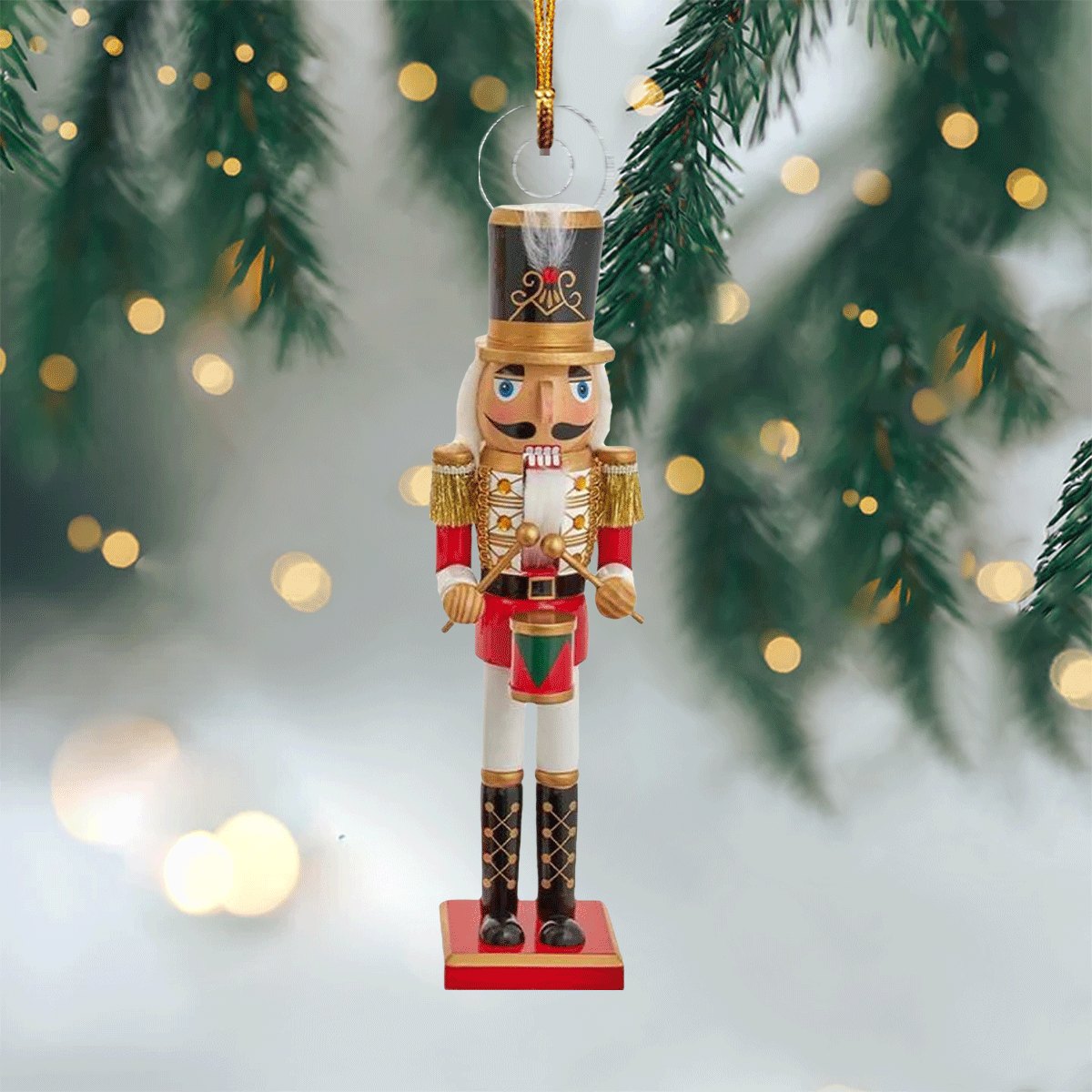 Golden Nutcracker Guard Christmas Ornament