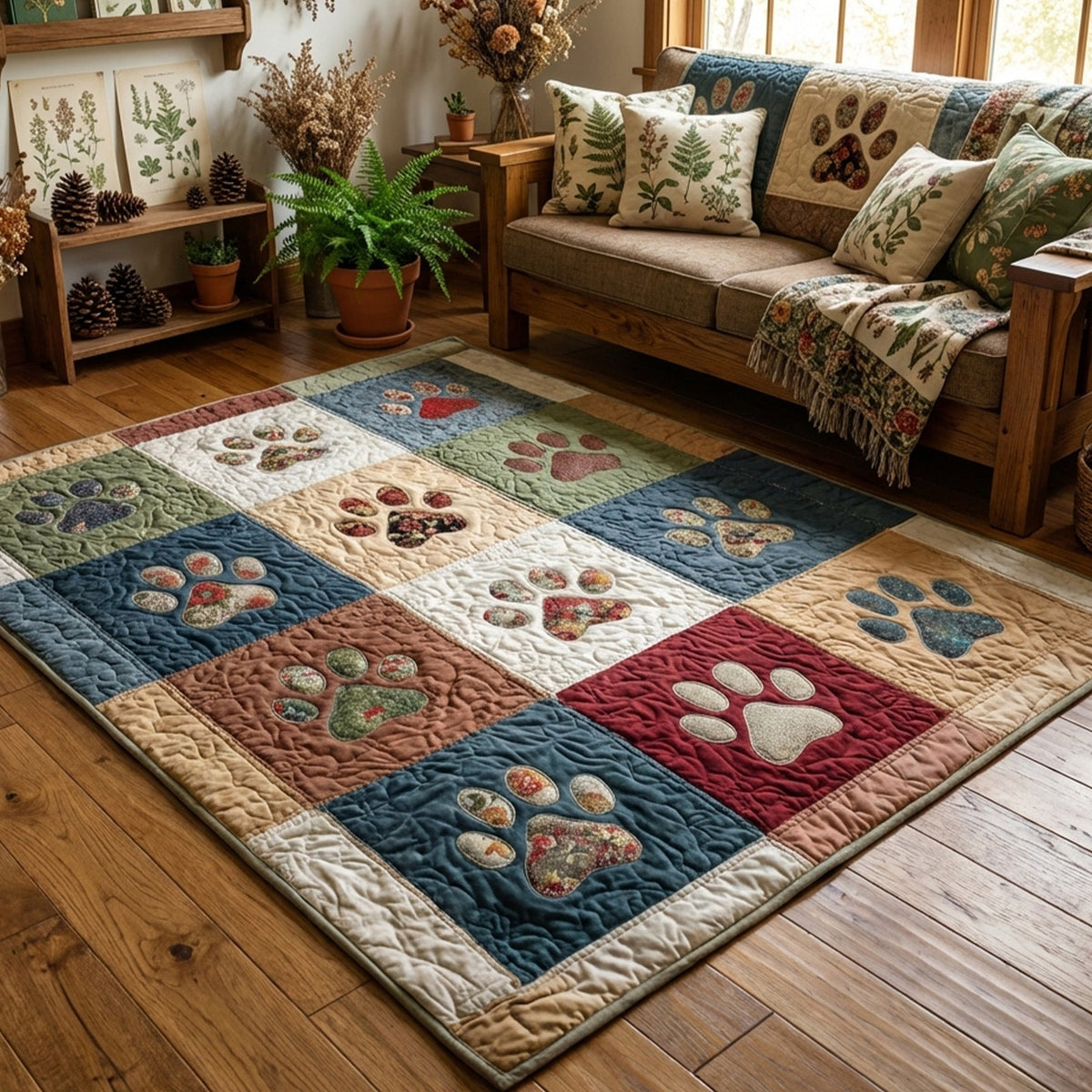 Classic Paw area rug in a living room