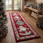Classic Santa Runner Carpet Runner Rug - Cute Pet Design | Animal Printed Runner Rug