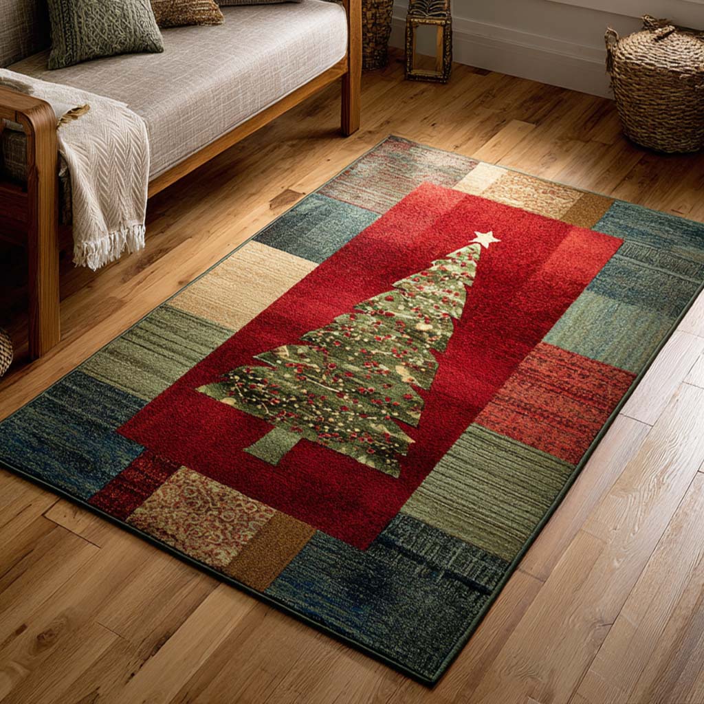Classic Tree area rug in a living room