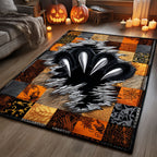 Claw Mark Cat area rug in a living room