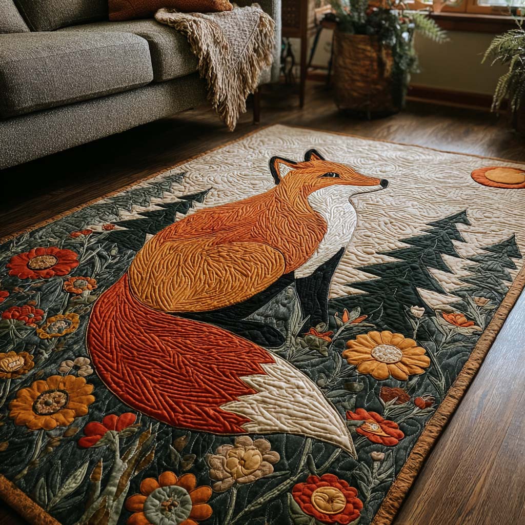 Clever Fox area rug in a living room