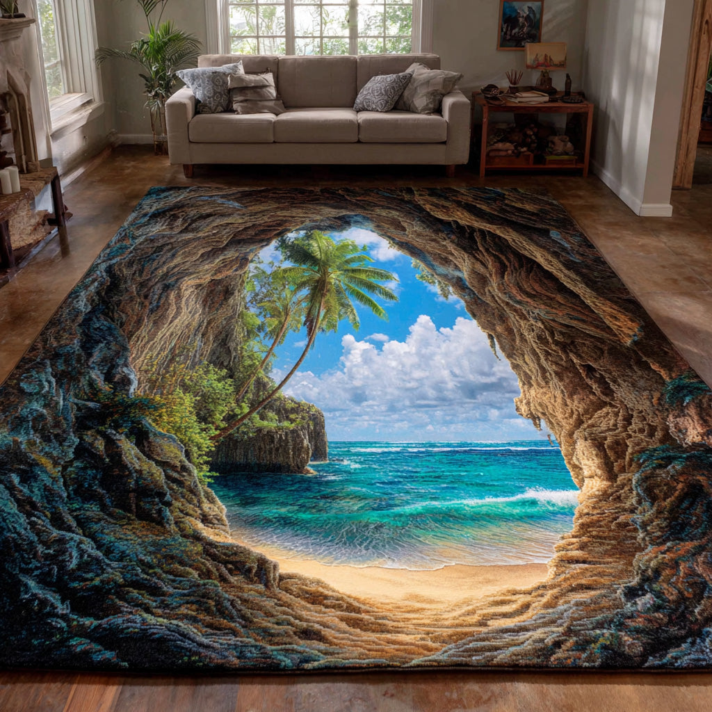 Cliff Blossom area rug in a living room
