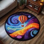 Cloud Drifter Round Mat Rug - washable non-slip printed rug