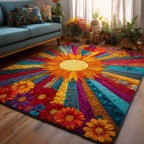 Cloudy Horizon area rug in a living room