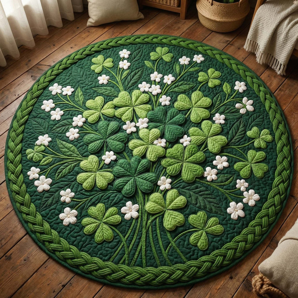 Clover Garden Round Mat Rug - Nature Design | Serene Home Decor