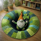 Clover Treasure Round Mat Rug - washable non-slip printed rug
