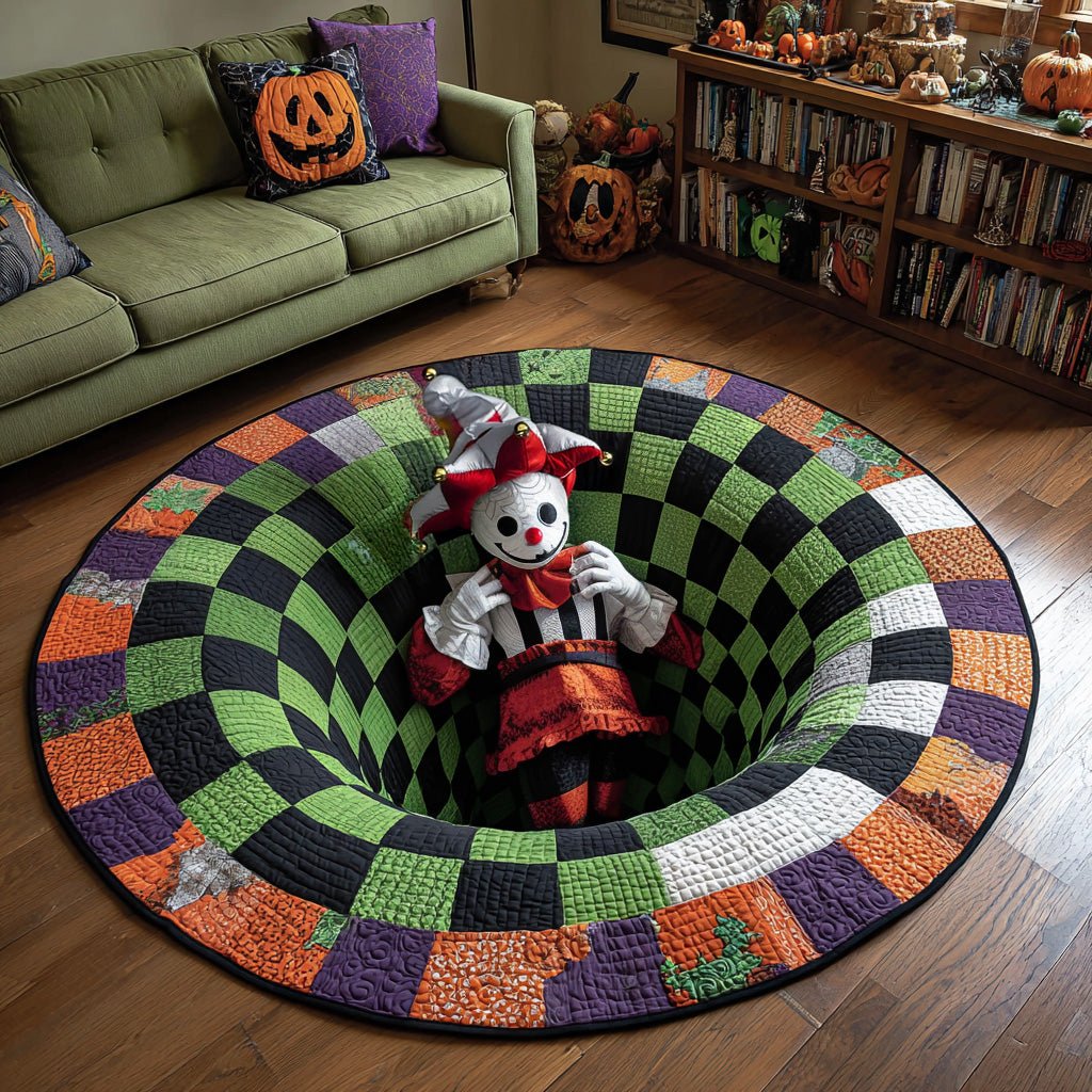 Clown Chamber Round Mat Rug - washable non-slip printed rug