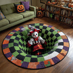 Clown Chamber Round Mat Rug - washable non-slip printed rug