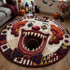 Clown Nightmare Round Mat Rug - washable non-slip printed rug