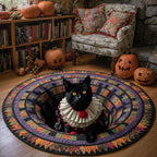 Clown Shadows Round Mat Rug - washable non-slip printed rug