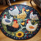 Cluck Comfort Round Mat Rug - washable non-slip printed rug