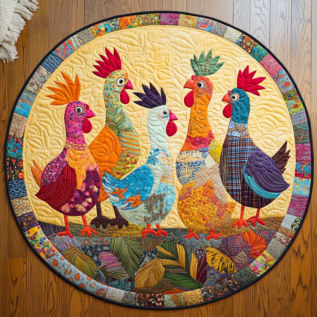Cluckin Cozy Round Mat Rug - Nature Design | Serene Home Decor