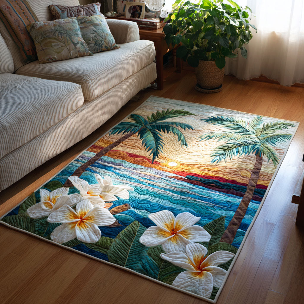 Coastal Bloom area rug in a living room