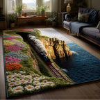 Coastal Blossom Express area rug in a living room