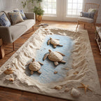 Coastal Calm area rug in a living room