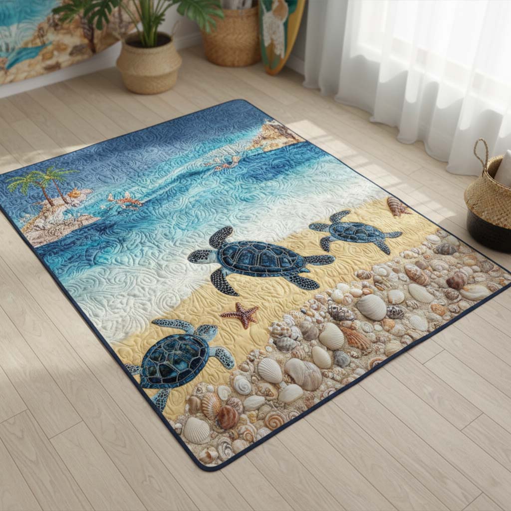 Coastal Charm area rug in a living room