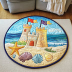 Coastal Charm Round Mat Rug - Nature Design | Serene Home Decor