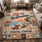 Coastal Cowgirl area rug in a living room