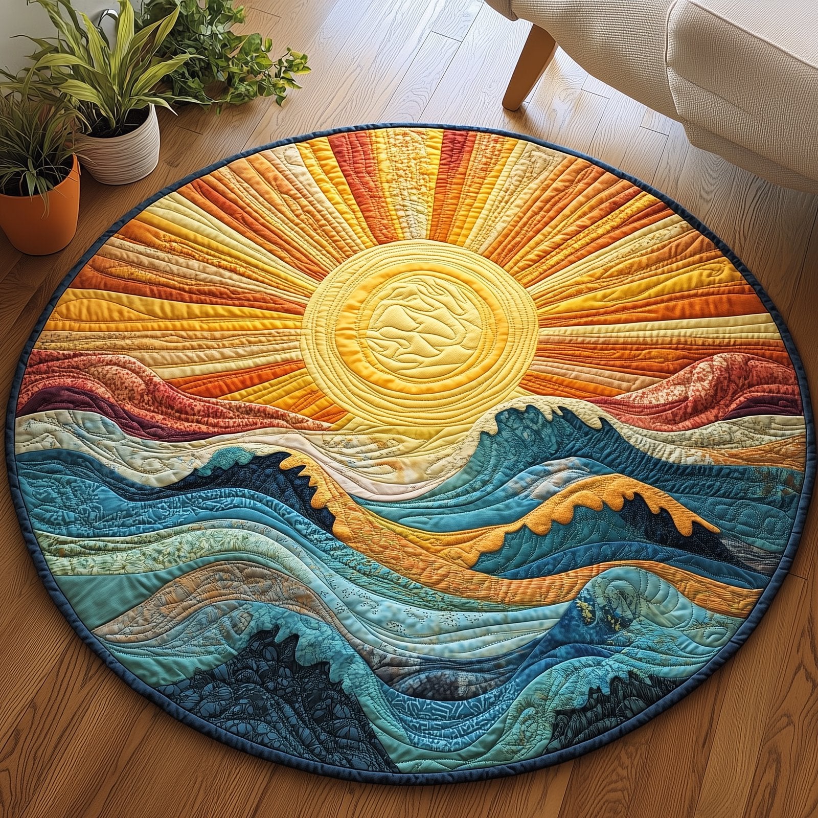 Coastal Dawn Round Mat Rug - Nature Design | Serene Home Decor